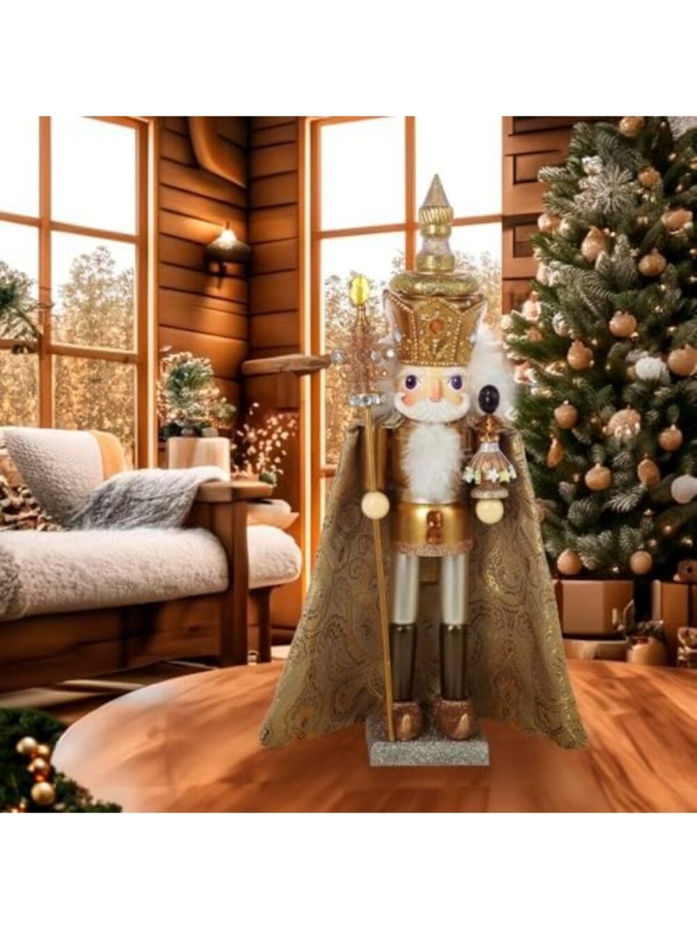 18-Inch Gold King Nutcracker - Elegant Holiday Decor for Festive Home Display - Picture 2 of 7